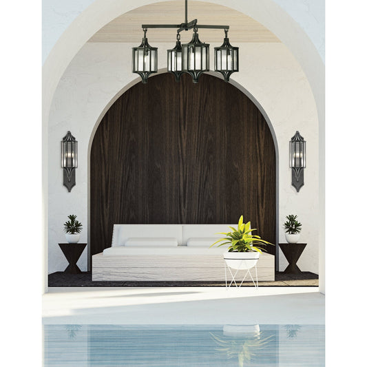 31-Inch Four-Lantern Outdoor Pendant
