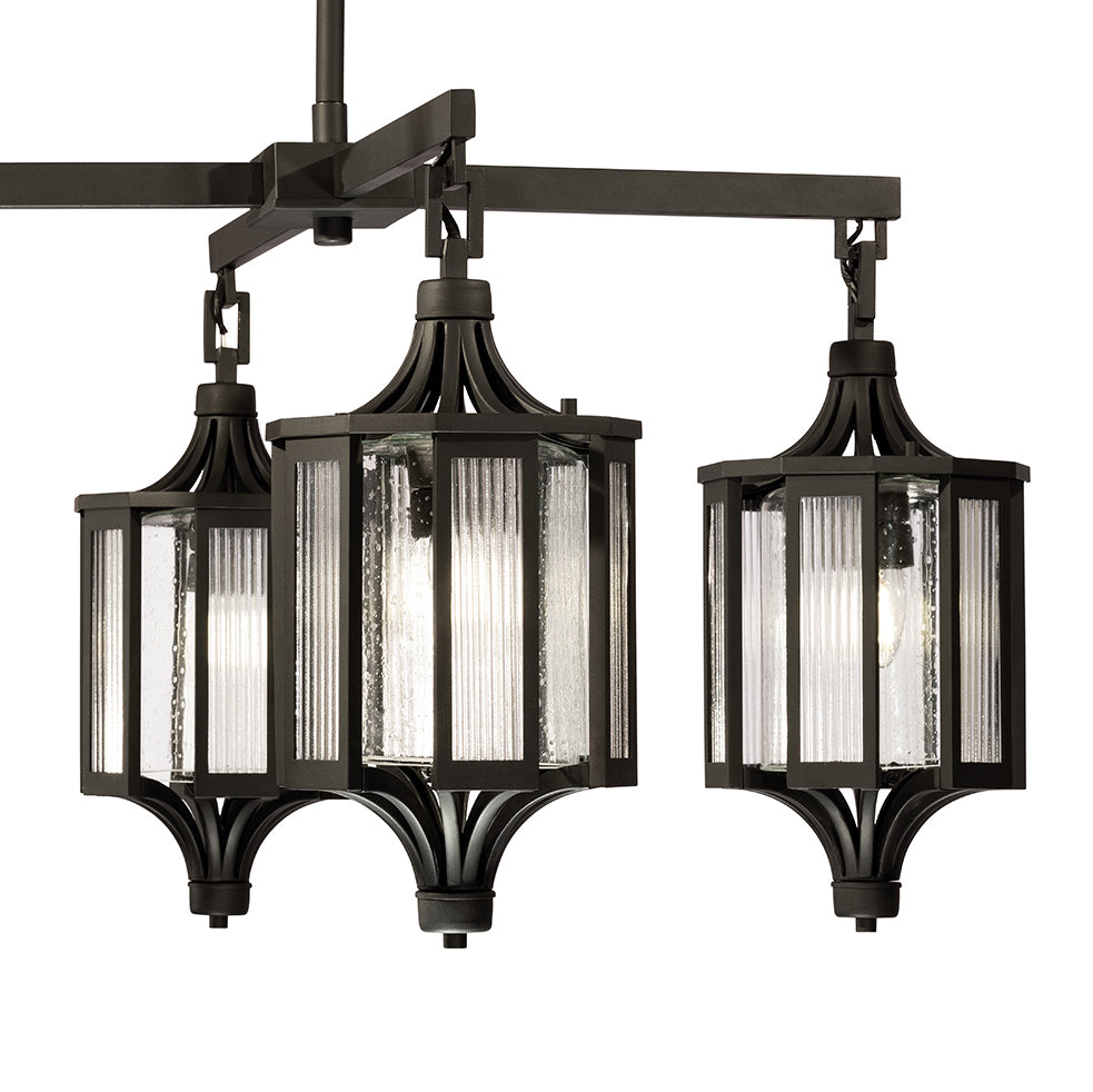 31-Inch Four-Lantern Outdoor Pendant