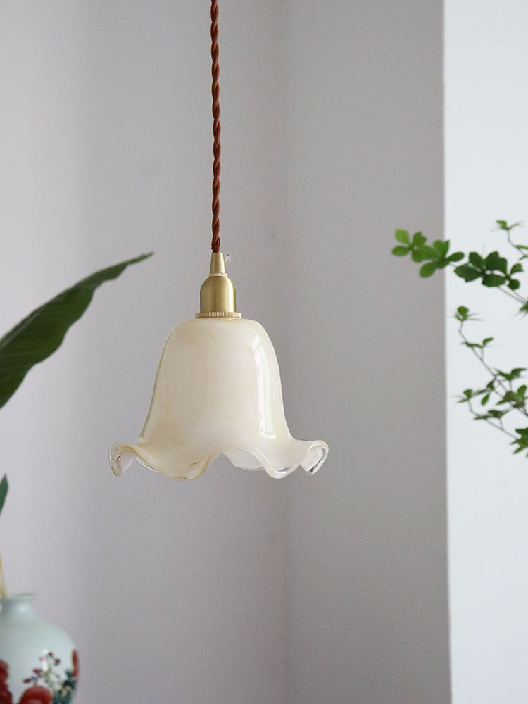 Floral Copper Adjustable Pendant Light