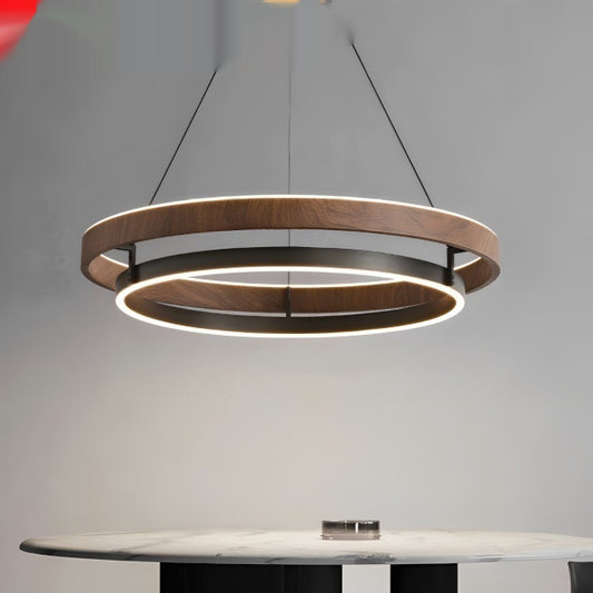 Modern Wood-Grain Ring Chandelier / Single Circle 80cm MIJIA Smart