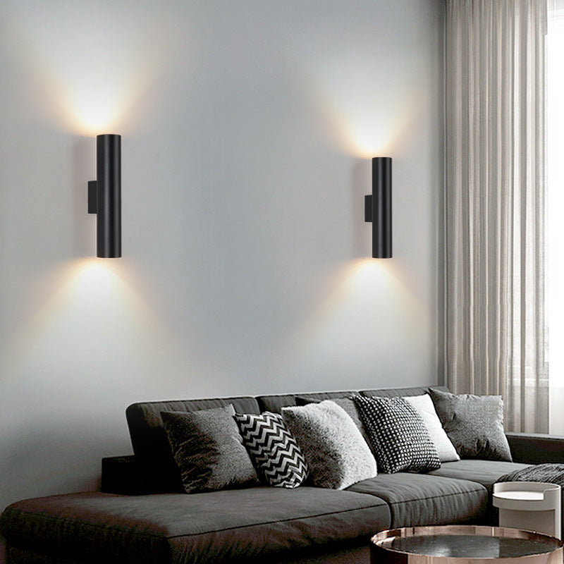 10W Modern Bedside Reading Wall Light / Black / Neutral Light 4000K / Diameter 60mm length 300mm