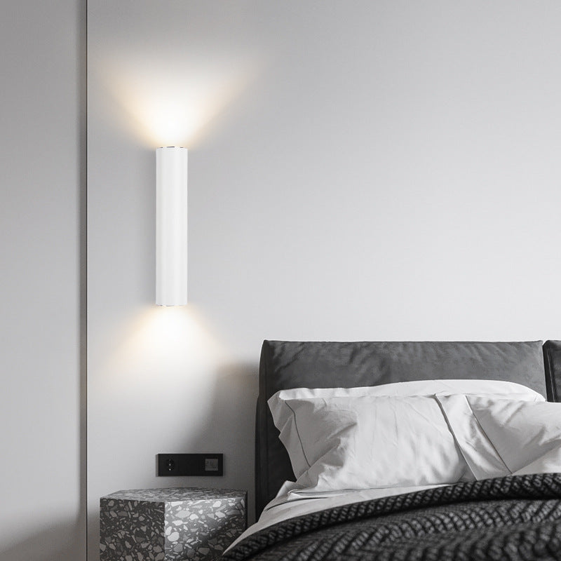 10W Modern Bedside Reading Wall Light / Black / Neutral Light 4000K / Diameter 60mm length 200mm