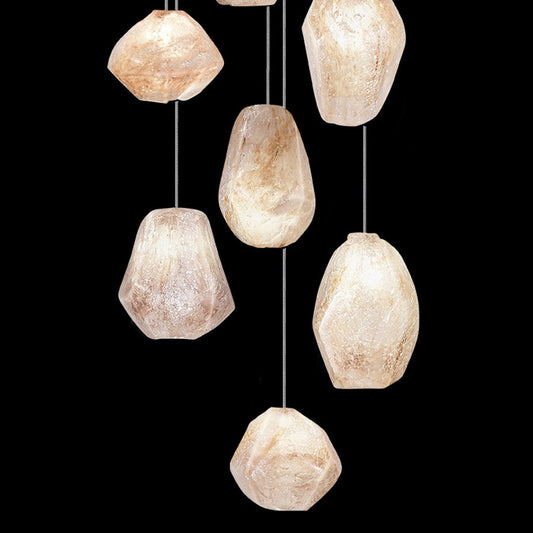 14-Inch Natural Quartz Glass Pendant / Silver