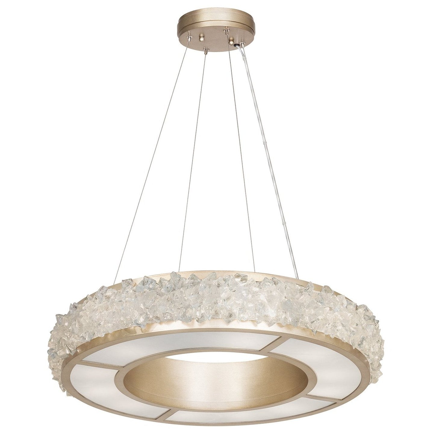 30-Inch Rough Crystal Halo Pendant
