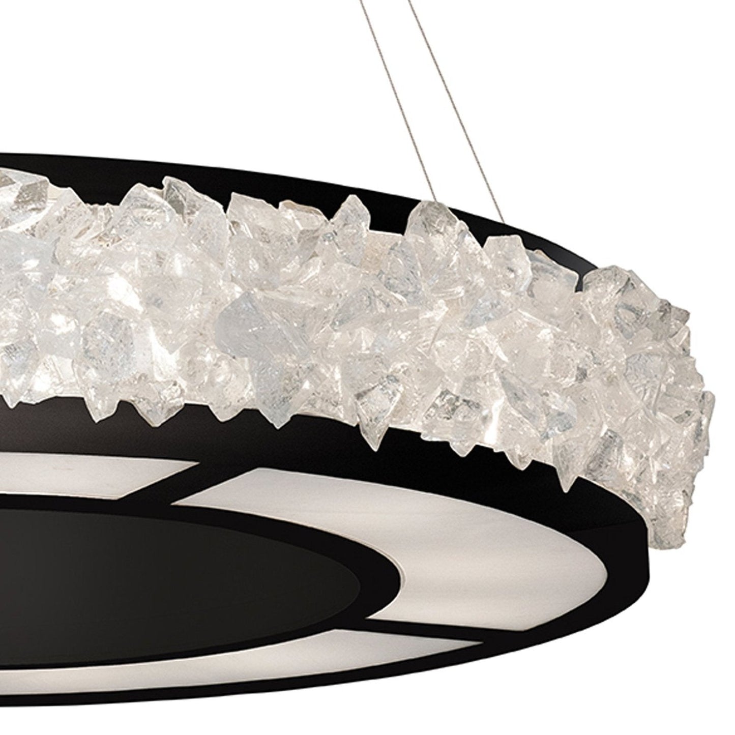 30-Inch Rough Crystal Halo Pendant / Silver