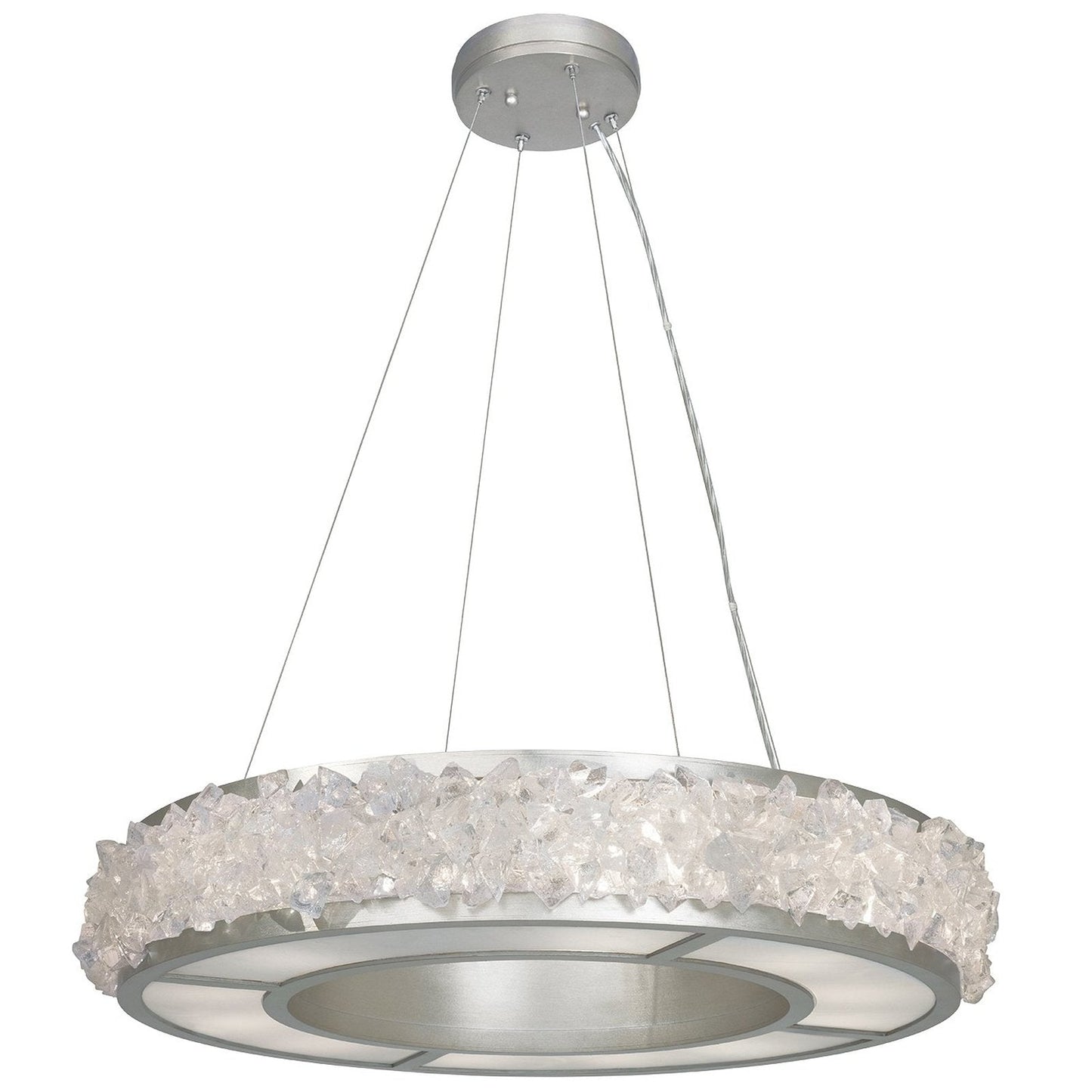 30-Inch Rough Crystal Halo Pendant