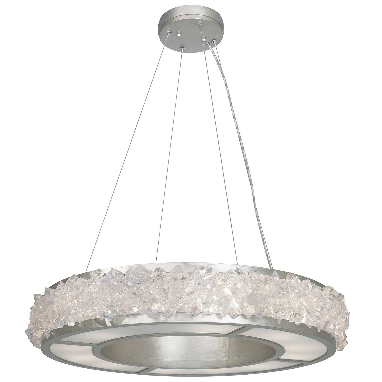 30-Inch Rough Crystal Halo Pendant