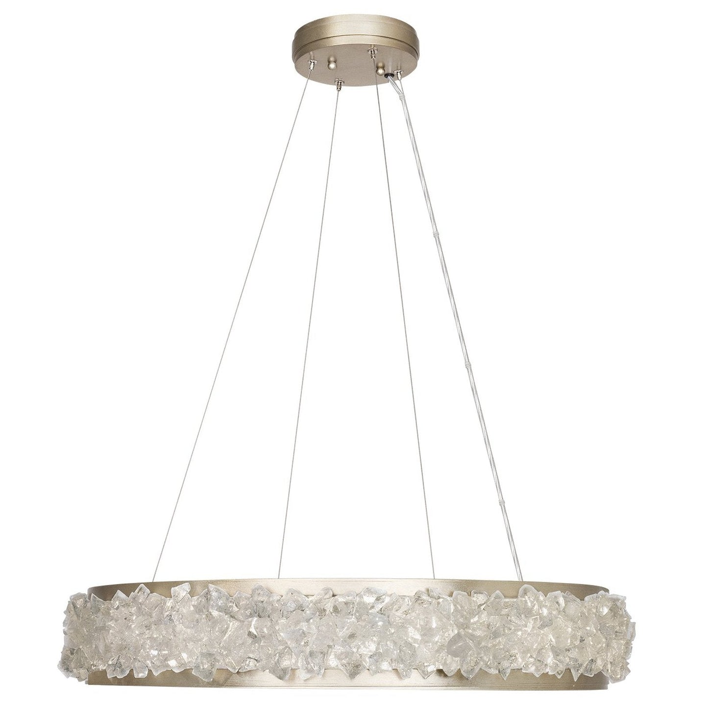 30-Inch Rough Crystal Halo Pendant