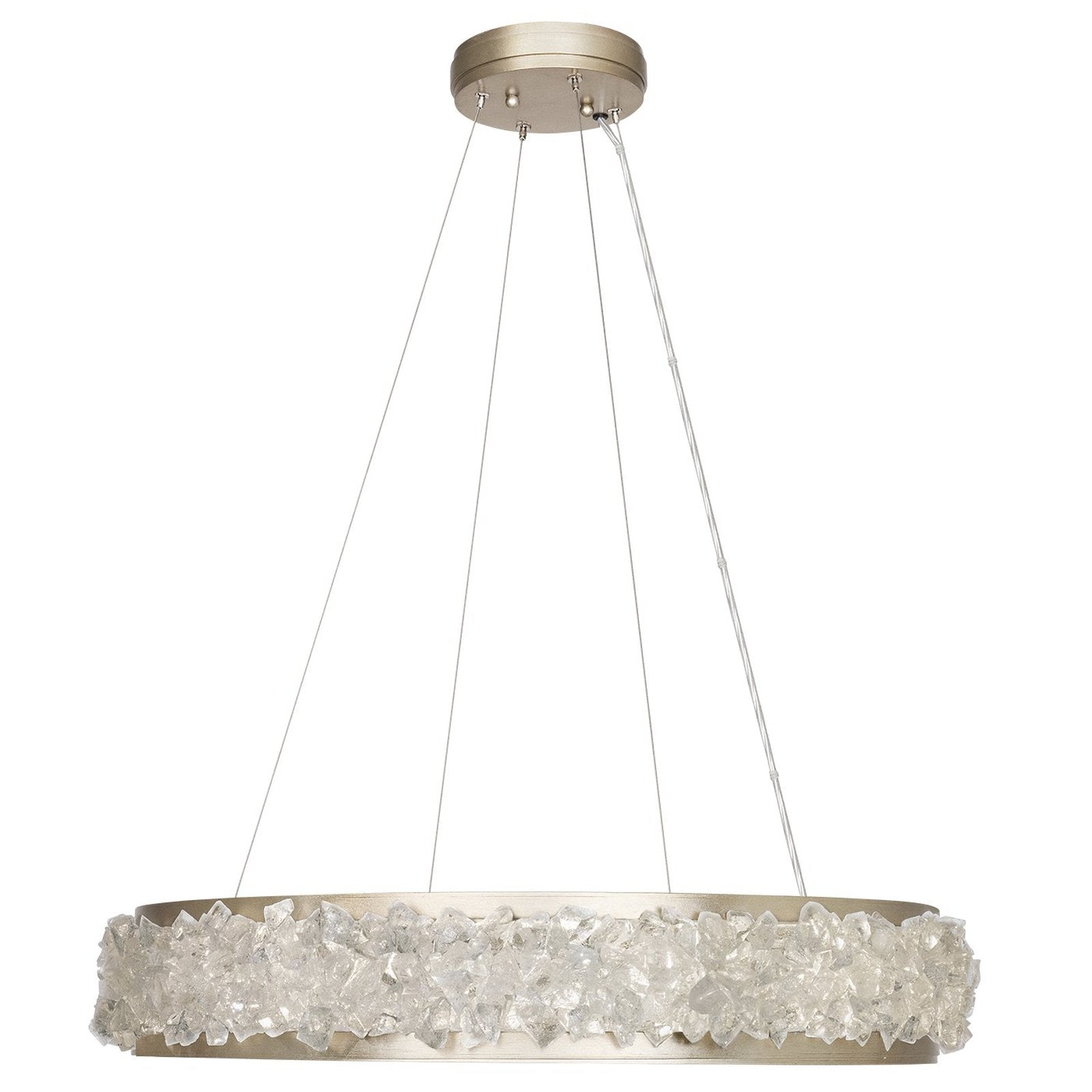 30-Inch Rough Crystal Halo Pendant