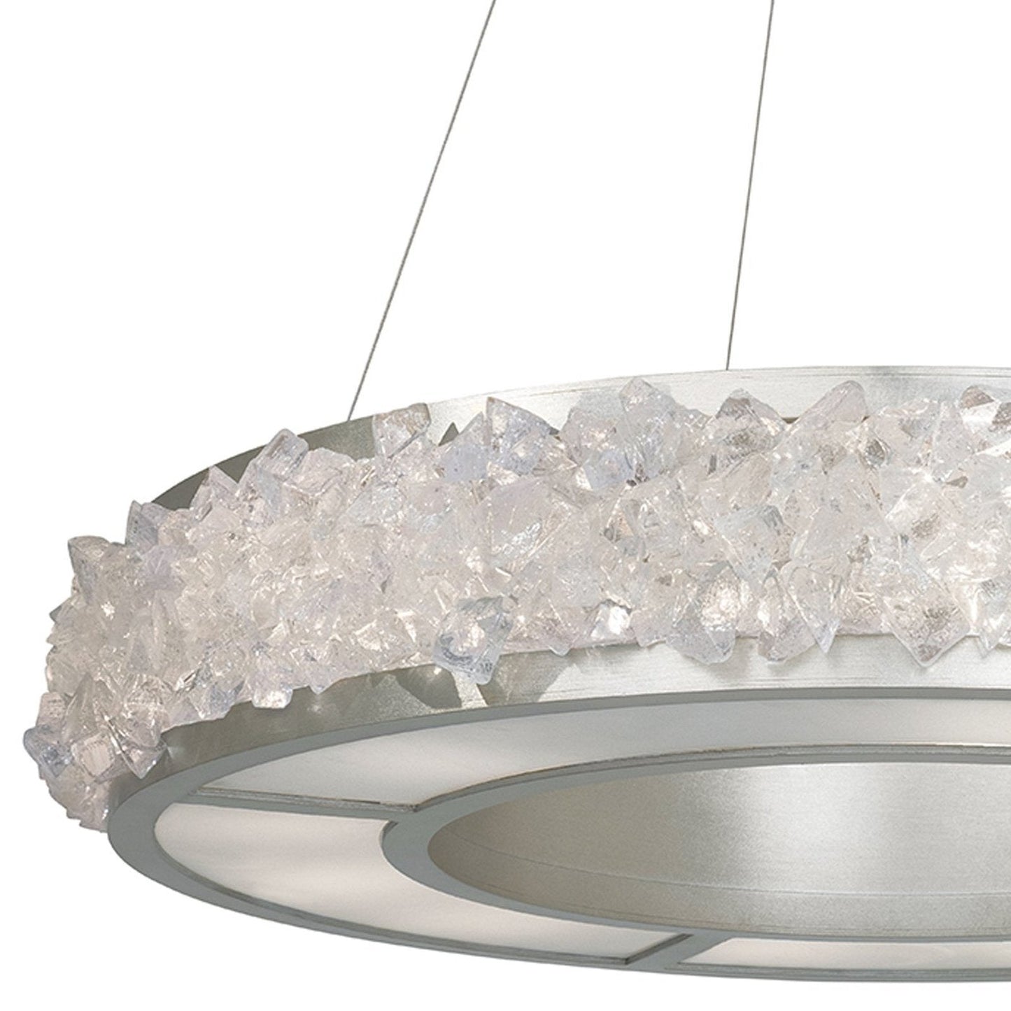 30-Inch Rough Crystal Halo Pendant