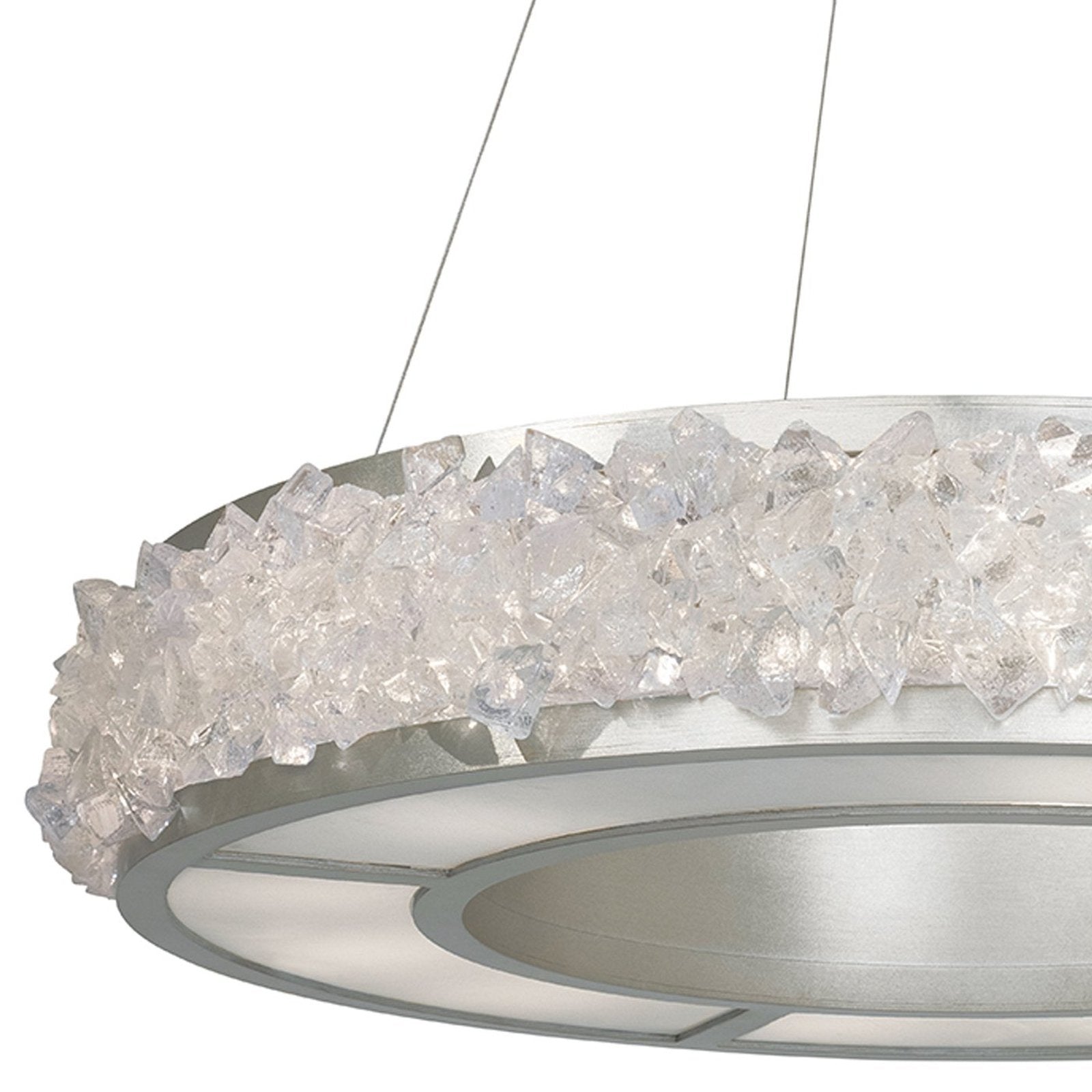 30-Inch Rough Crystal Halo Pendant