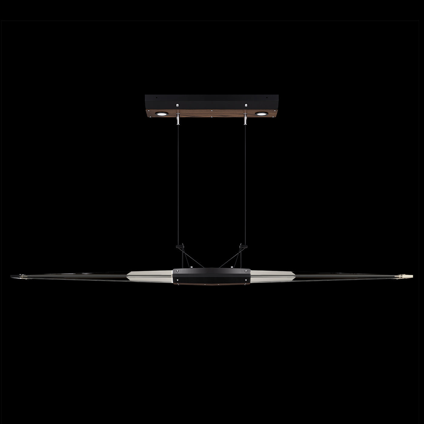 52.15-Inch LED Crystal Linear Pendant / Champagne/Dark Walnut