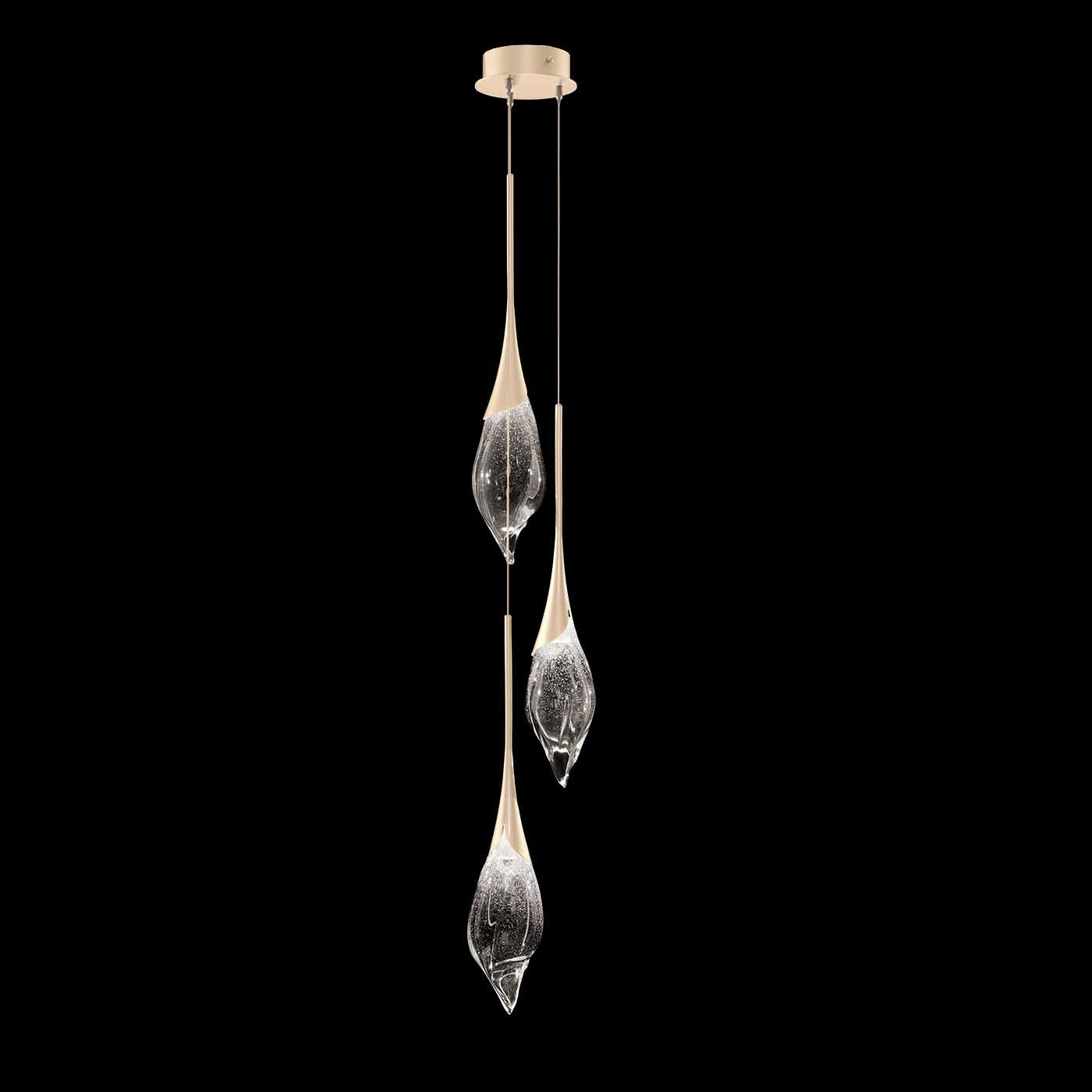 9.5-Inch Hand-Pulled Glass Pendant / Champagne