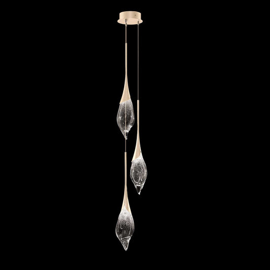 9.5-Inch Hand-Pulled Glass Pendant / Champagne
