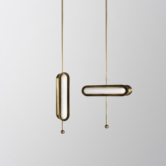 Brass Capsule Glass Pendant Light / Style A
