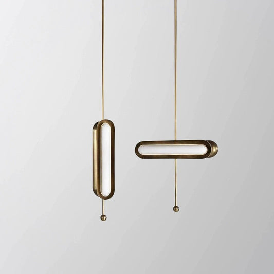 Brass Capsule Glass Pendant Light / Style B