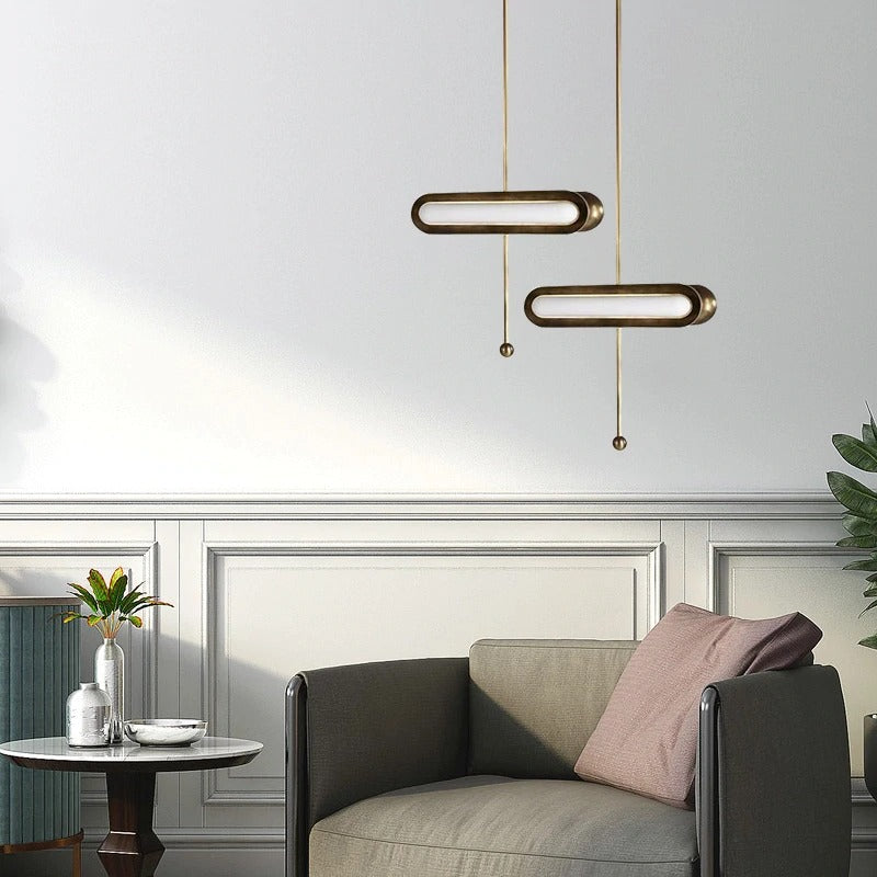 Brass Capsule Glass Pendant Light
