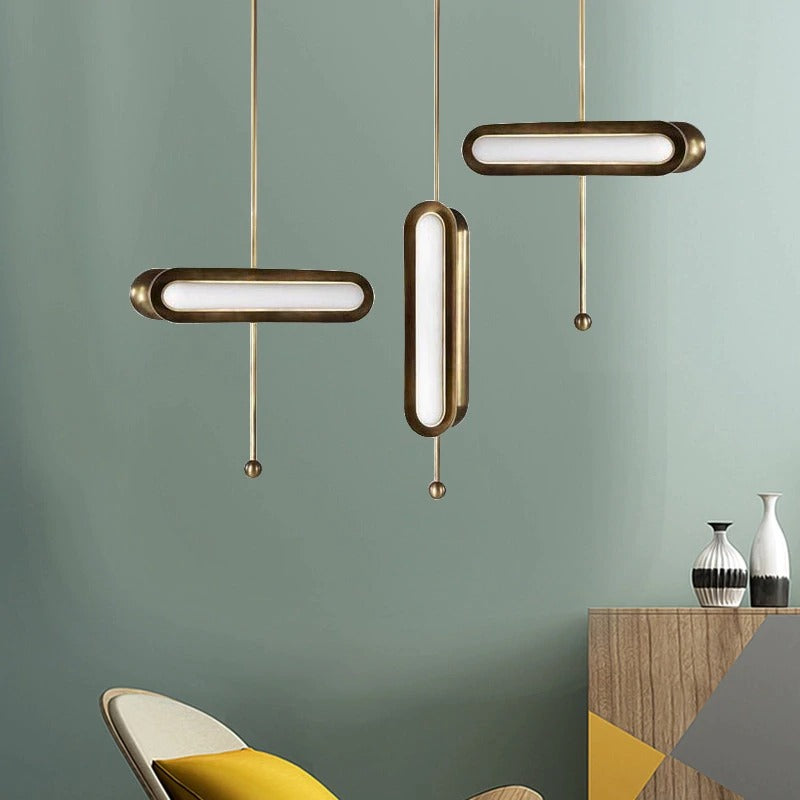Brass Capsule Glass Pendant Light