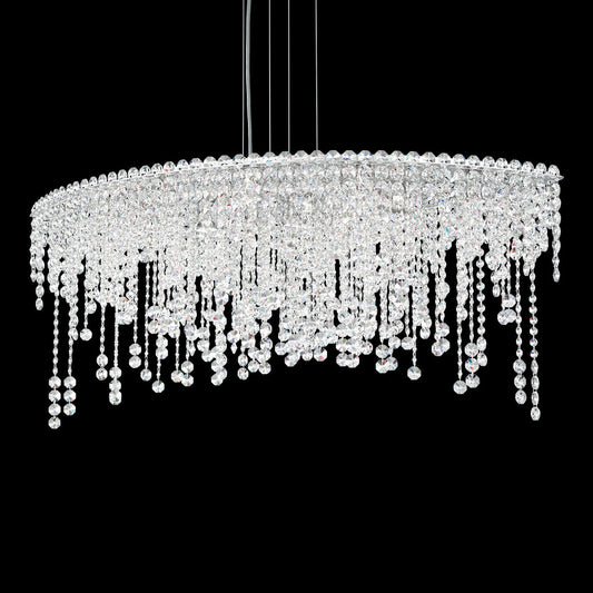 Crystal Strand Linear Pendant Light / Clear Optic Crystal