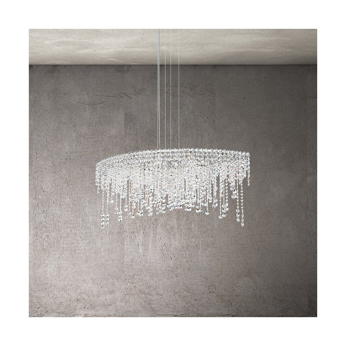 Crystal Strand Linear Pendant Light / Clear Radiance