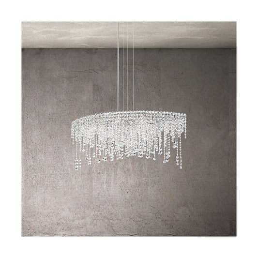 Crystal Strand Linear Pendant Light / Clear Radiance