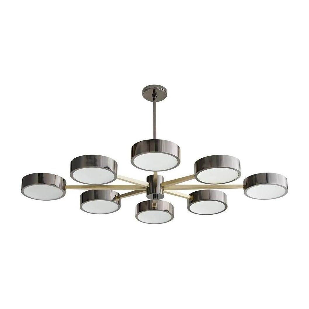 Eight-Light Brass Starburst Chandelier