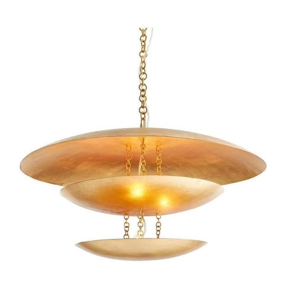 Eight-Light Gold Leaf Disc Chandelier / Default Title