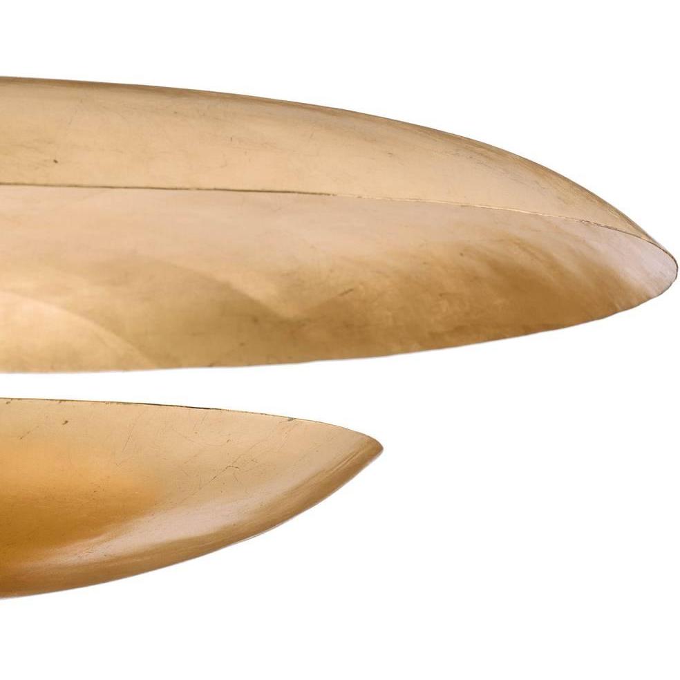Eight-Light Gold Leaf Disc Chandelier