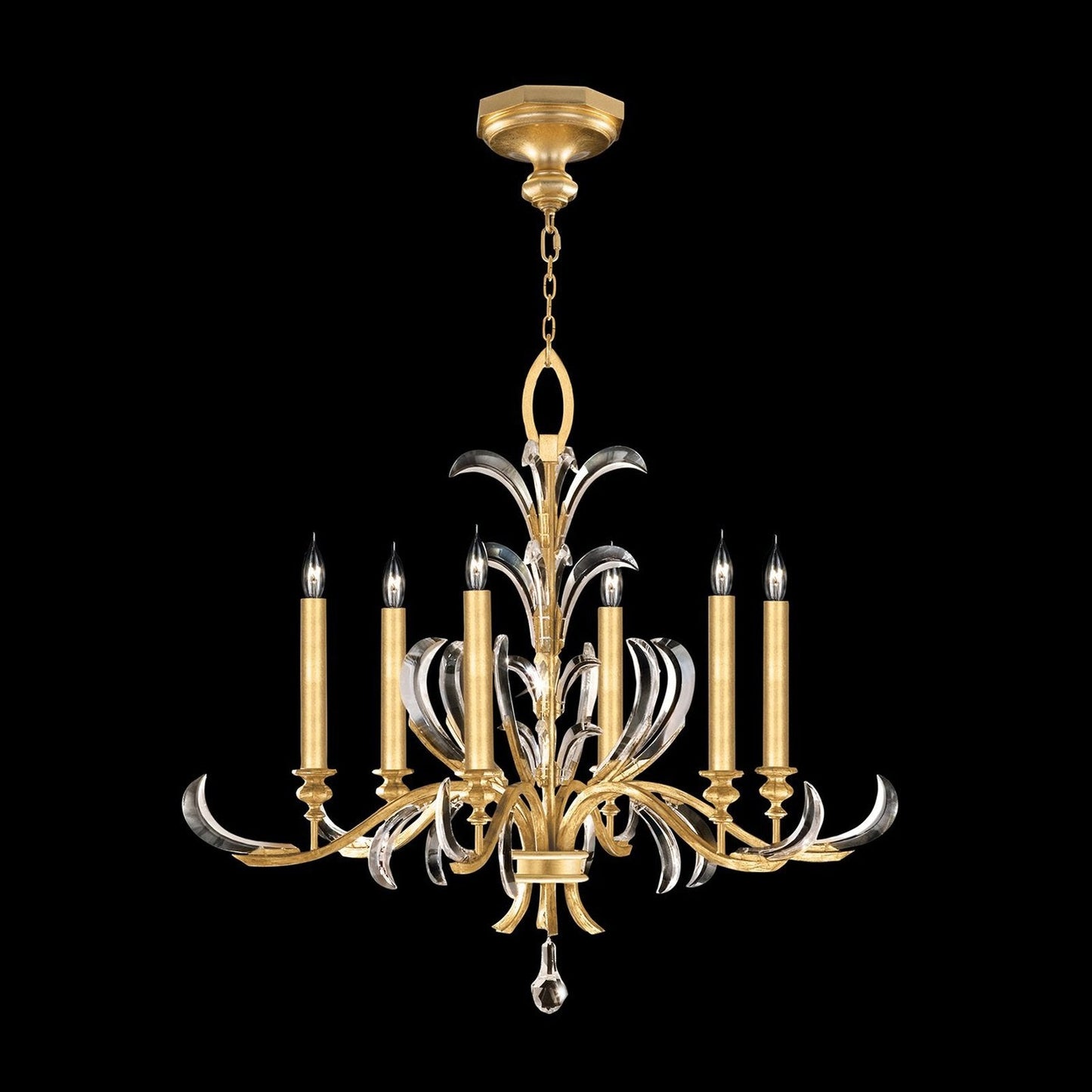 Fine Art Beveled Arcs 37" Chandelier / Gold