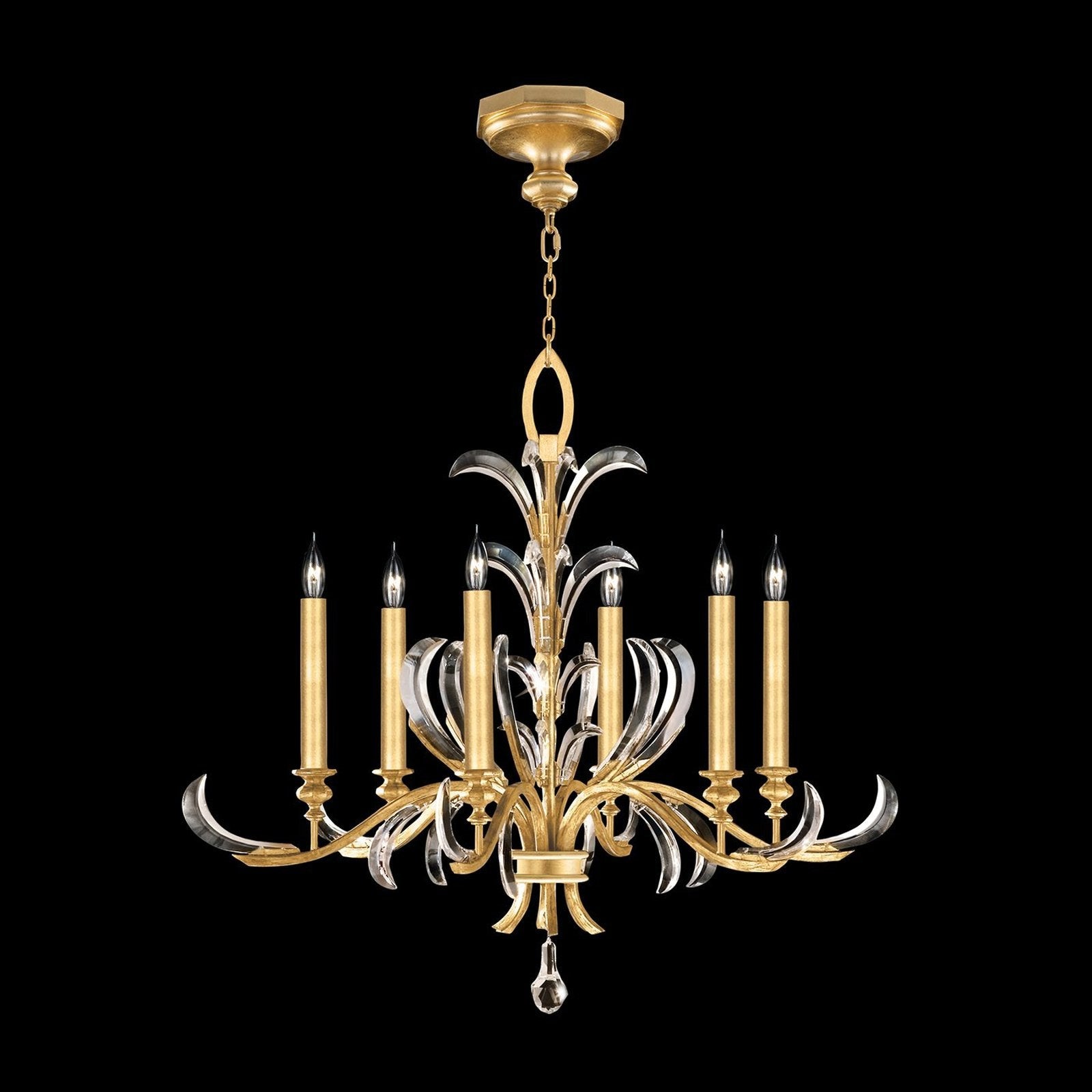 Fine Art Beveled Arcs 37" Chandelier / Gold