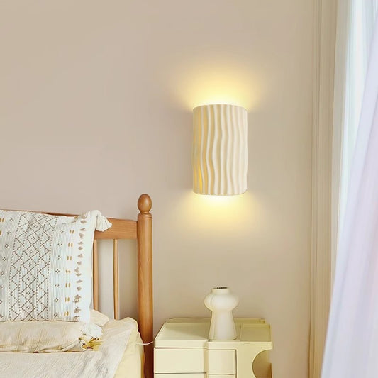 French Cream Resin Wall Light / Gray Warm Light