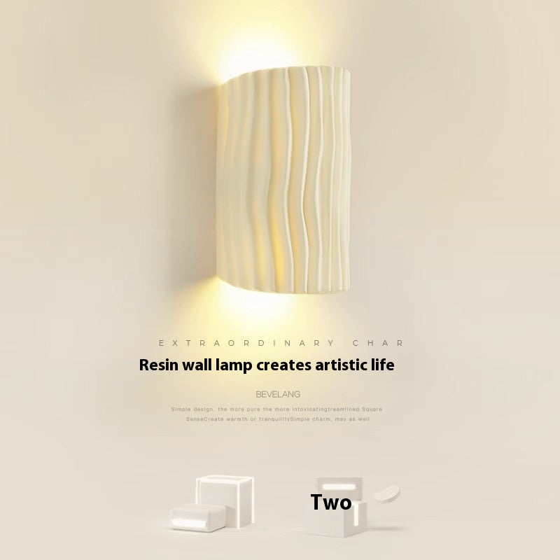 French Cream Resin Wall Light / Milky White White Light