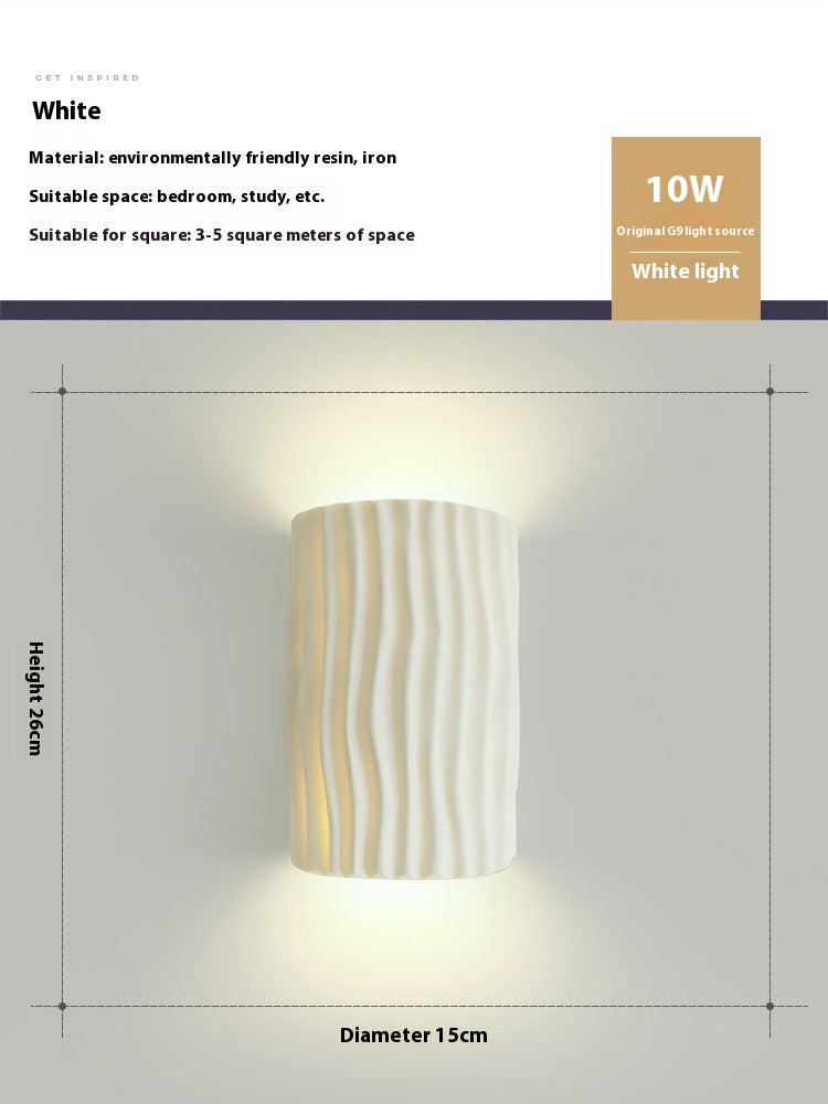 French Cream Resin Wall Light / Red White Light