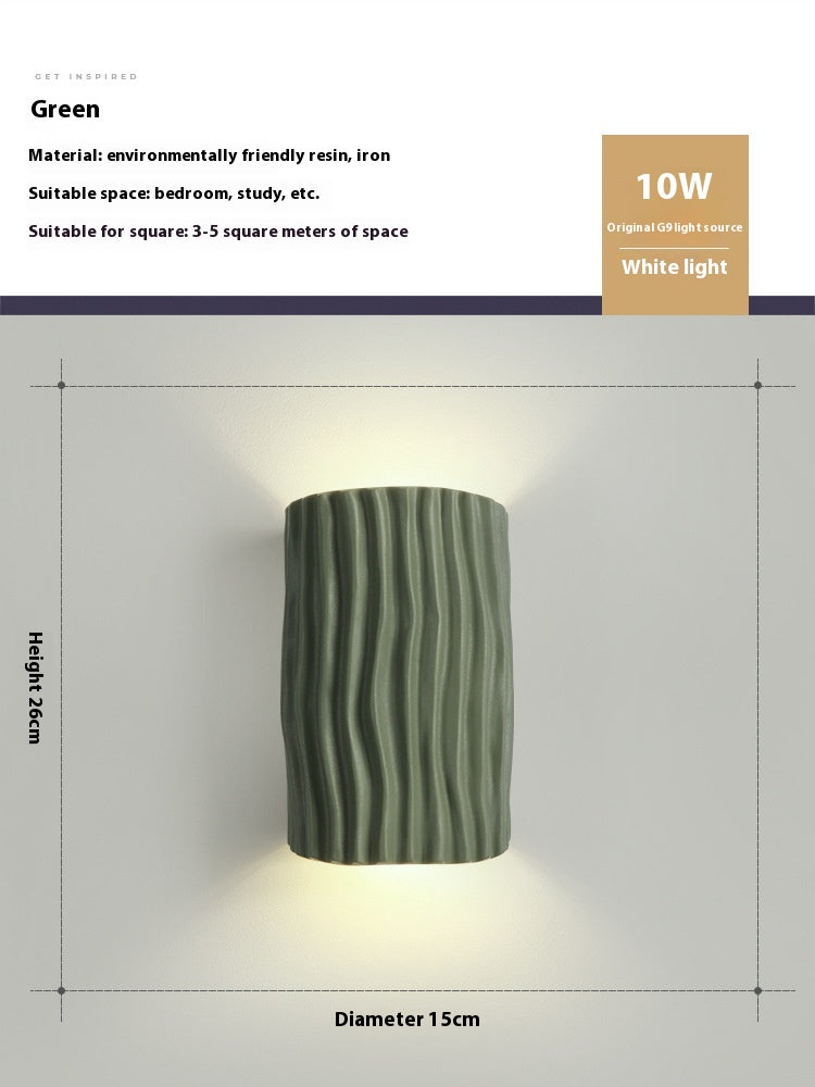 French Cream Resin Wall Light / Gray White Light