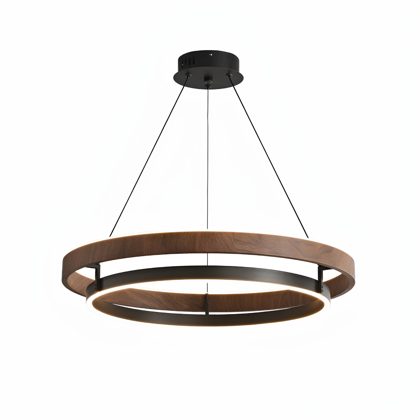 Modern Wood-Grain Ring Chandelier / Single Circle 60cm Tmall Genie