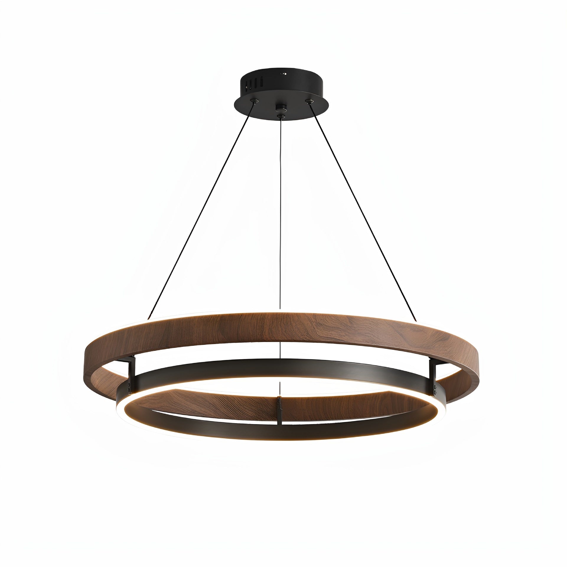 Modern Wood-Grain Ring Chandelier / Single Circle 60cm Tmall Genie