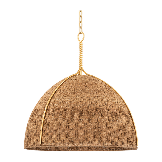 Single-Light Ceiling Pendant / Vintage Gold Leaf