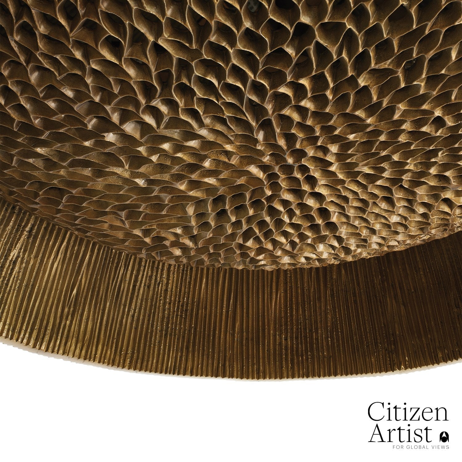 Six-Light Pierced Bronze Chandelier