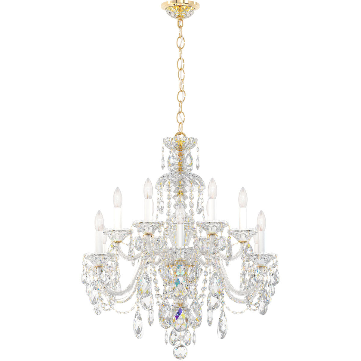 Traditional All-Crystal Chandelier / Gold / Clear Heritage Crystal