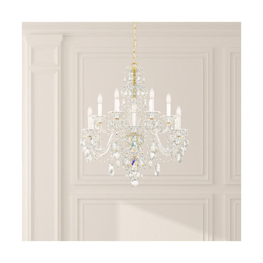 Traditional All-Crystal Chandelier / Gold / Clear Radiance